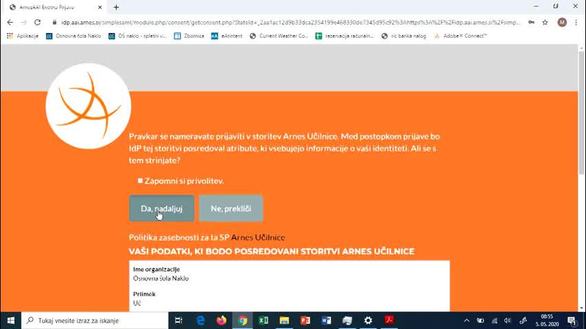 Prijava v spletno učilnico